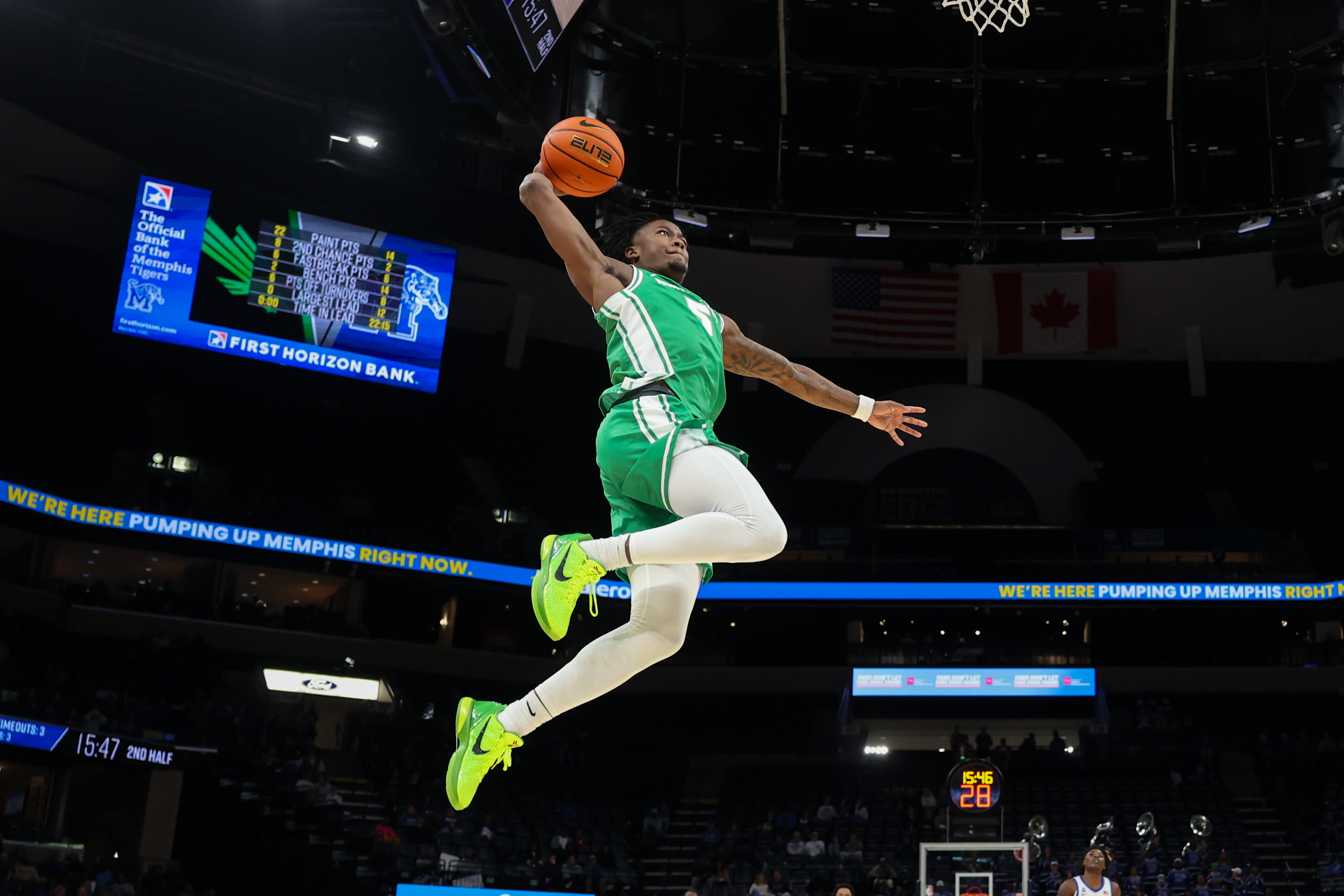 North Texas guard David Terrell Jr. is key to our college basketball predictions tonight. 