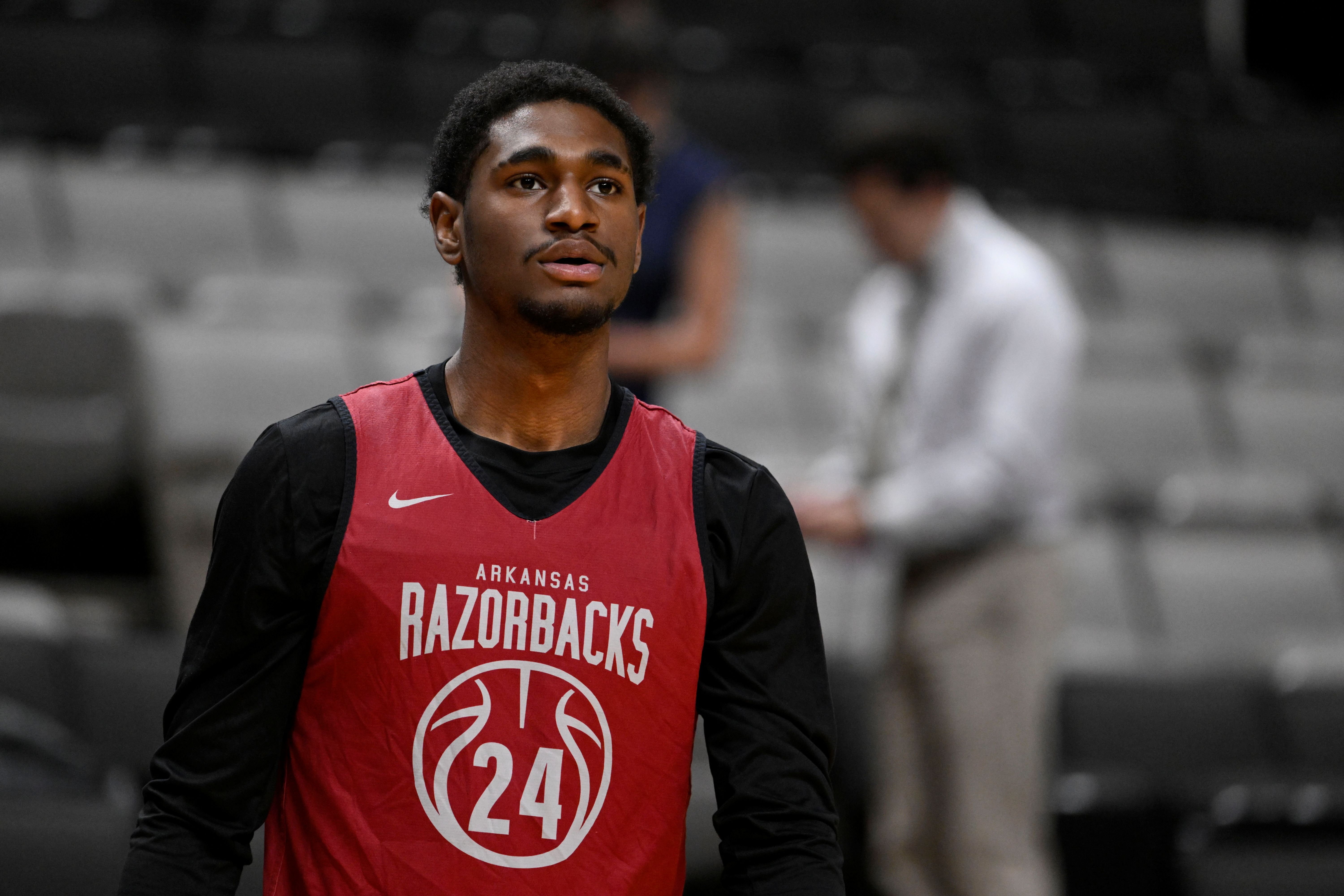 Arkansas Razorbacks forward Billy Richmond III looks on during a practice session as we look at DraftKings strong start in the state