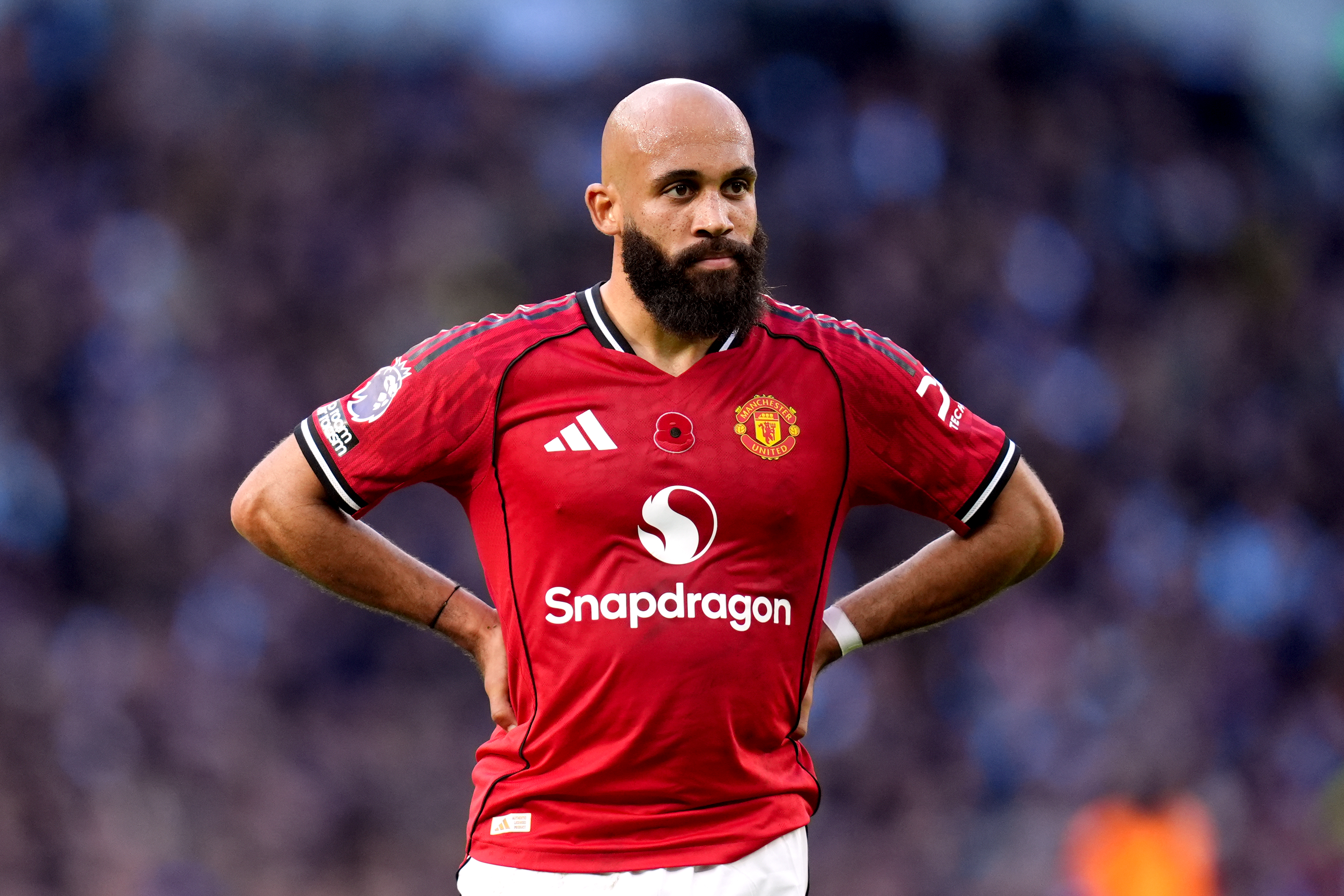 Manchester United's Bryan Mbeumo, seen here during a Premier League match, is featured in our Wolves vs. Manchester United prediction today.