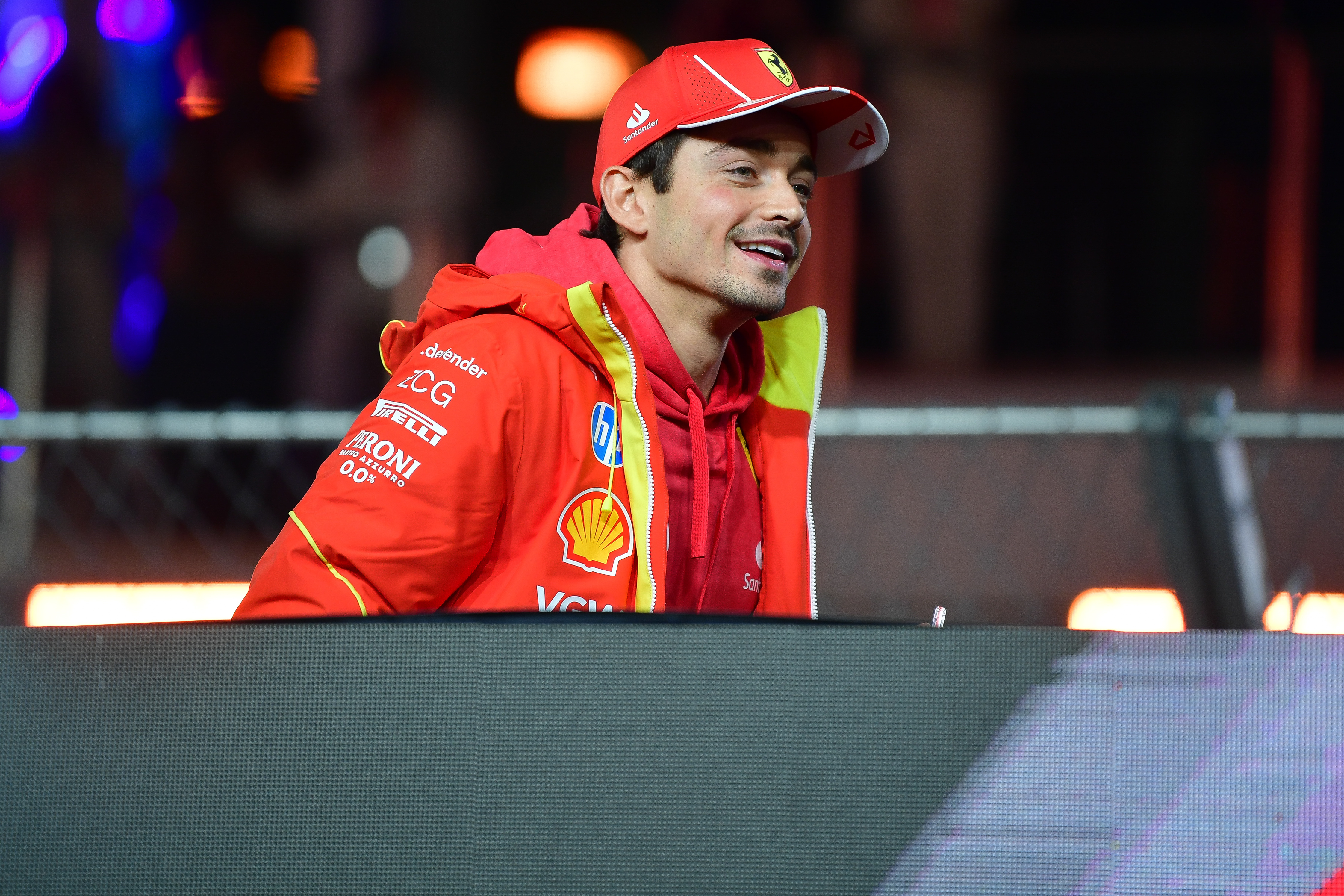 Ferrari driver Charles Leclerc smiles as we provide our Las Vegas Grand Prix betting odds and long shots tonight