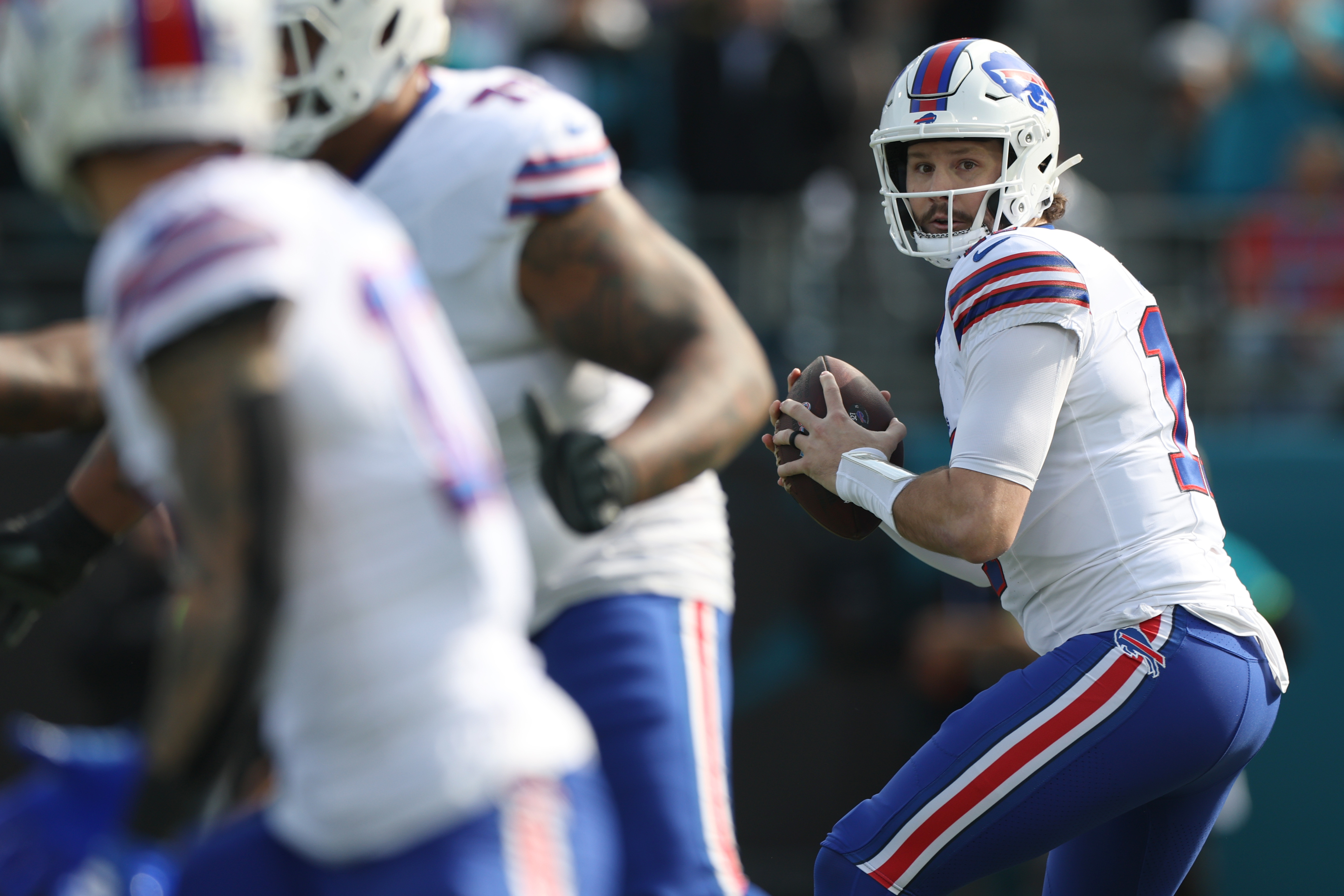 Josh Allen looks to pass as we offer our NFL QB power rankings for the Divisional Round. 