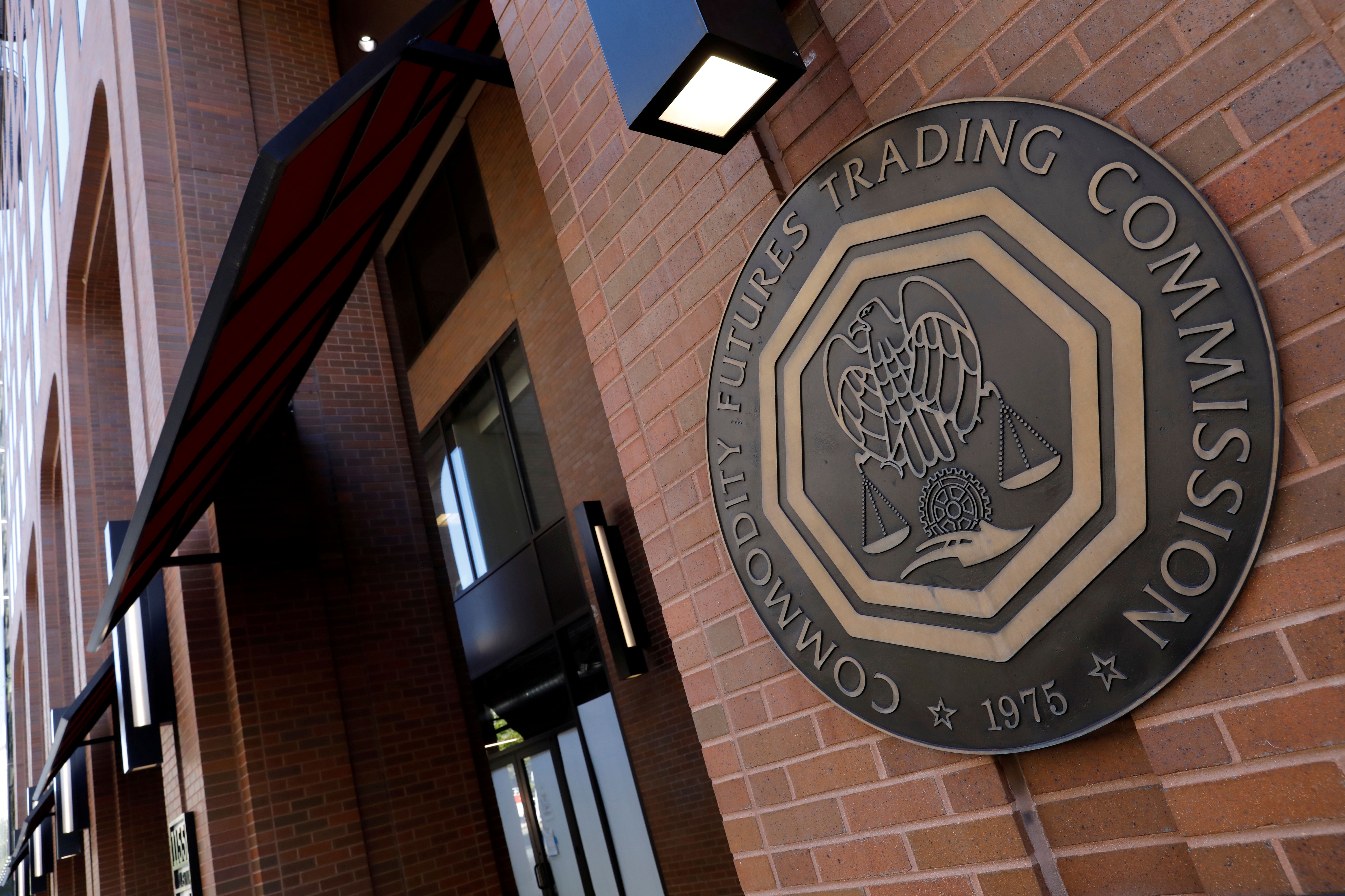 Signage is seen outside of the US Commodity Futures Trading Commission (CFTC) as we look at Underdog getting a license for prediction markets.