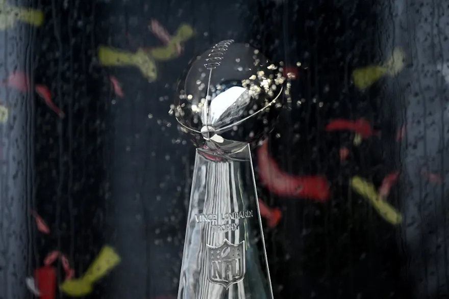 The Vince Lombardi Trophy is pictured ahead of the NFL season as we look at the best Super Bowl squares strategies
