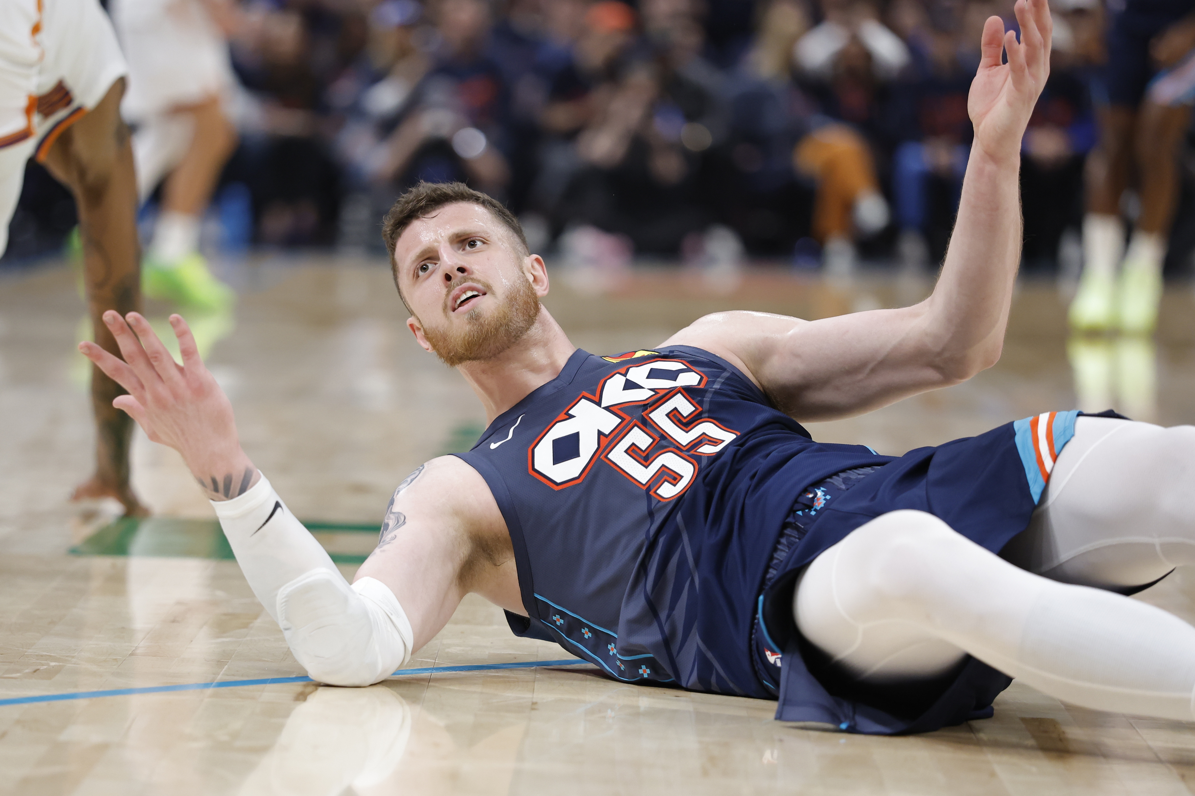 Oklahoma City Thunder center Isaiah Hartenstein reacts as we look at the revamped Oklahoma sports betting bill failing in the Senate.