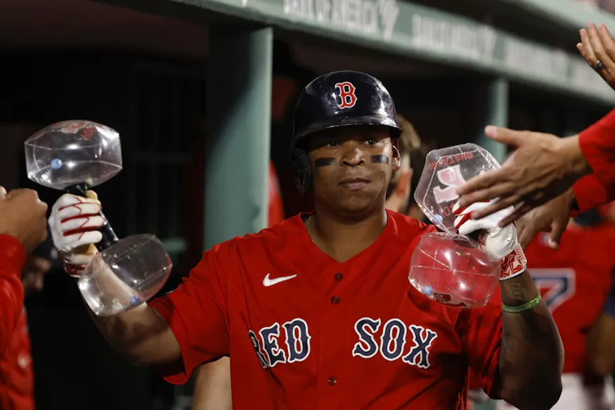 Rafael Devers of the Boston Red Sox is congratulated in the dugout after his home run against the New York Yankees as we look at the Massachusetts September report.