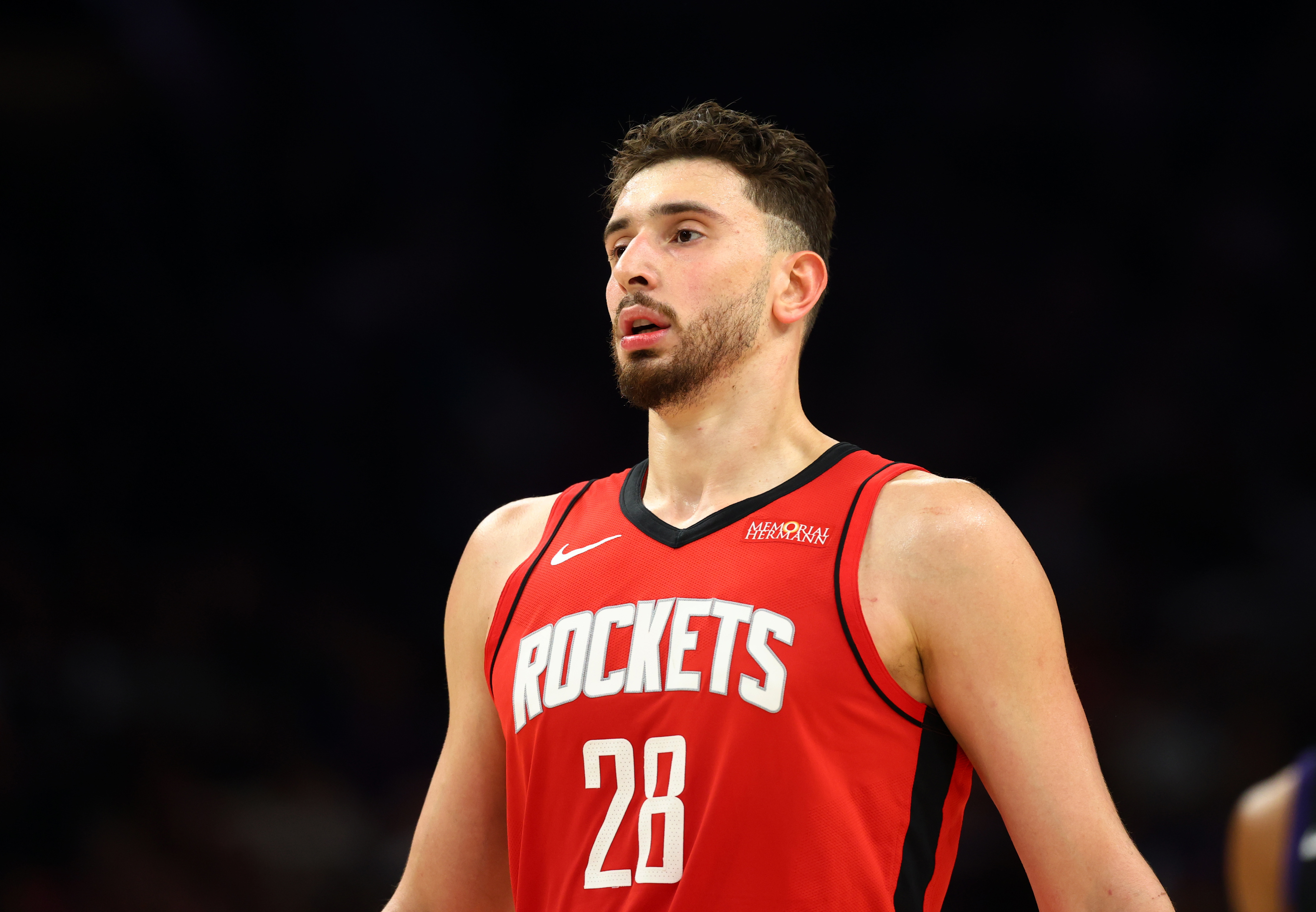 Houston Rockets center Alperen Sengun (28) stares as we break down our NBA Play of the Day.