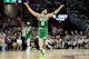 Jayson Tatum of the Boston Celtics and Jrue Holiday of the Boston Celtics celebrate against the Cleveland Cavaliers, and we offer our top Cavaliers vs. Celtics player props based on the best NBA odds.