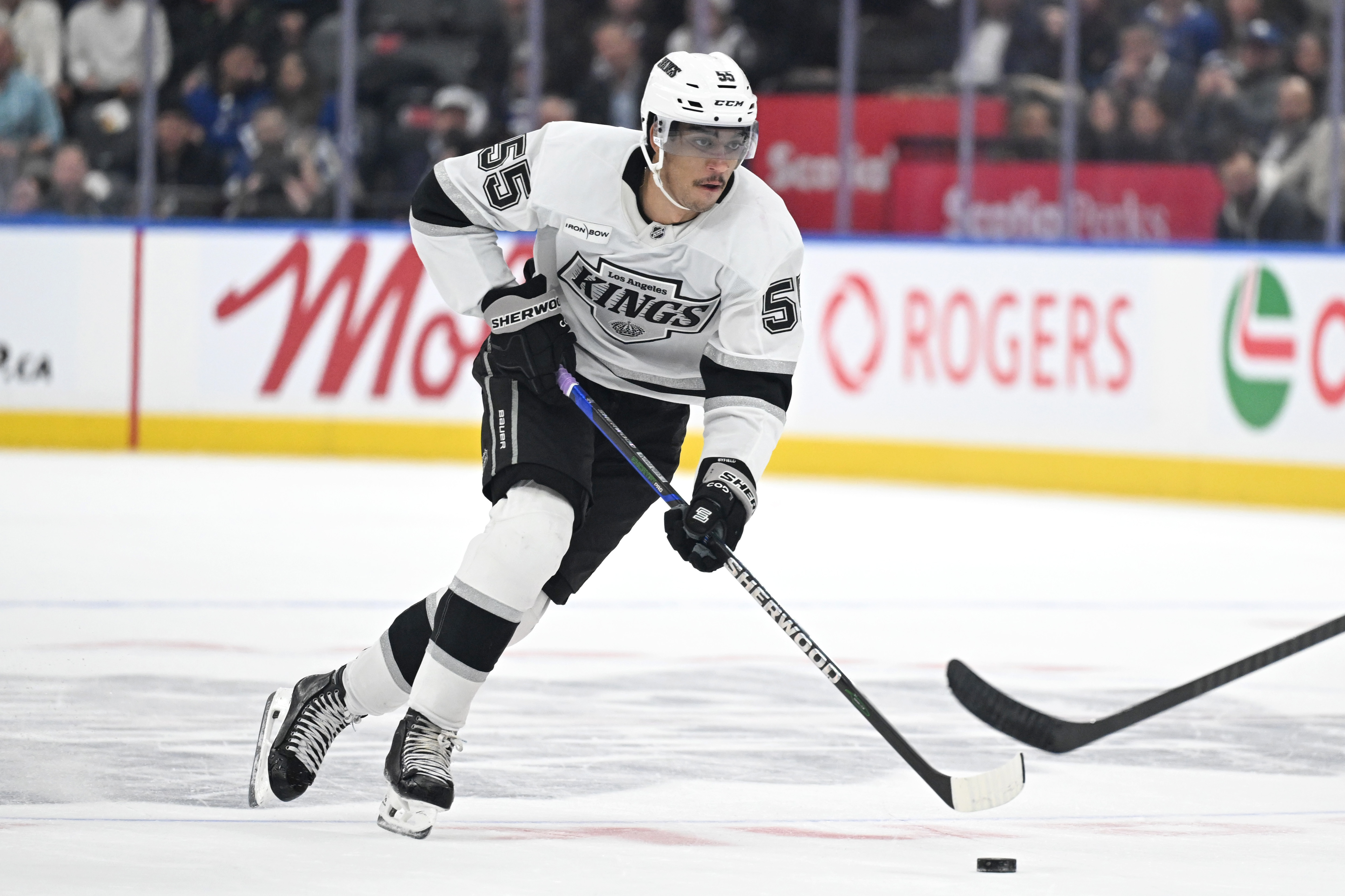 Pictured: Quinton Byfield in action as we break down our NHL Predictions Today: Odds, Picks & Best Bets for Saturday (Oct. 31). Photo by Dan Hamilton-Imagn Images.