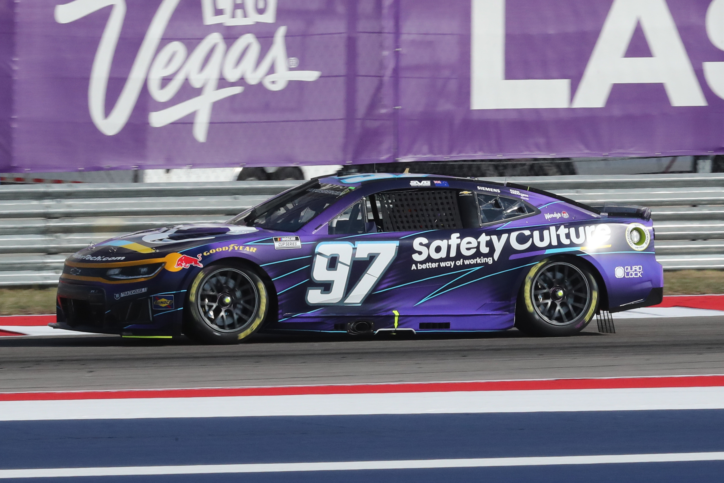 NASCAR Cup Series driver Shane Van Gisbergen (97), who is featured in our NASCAR AI predictions, during practice for the DuraMAX Texas Grand Prix.
