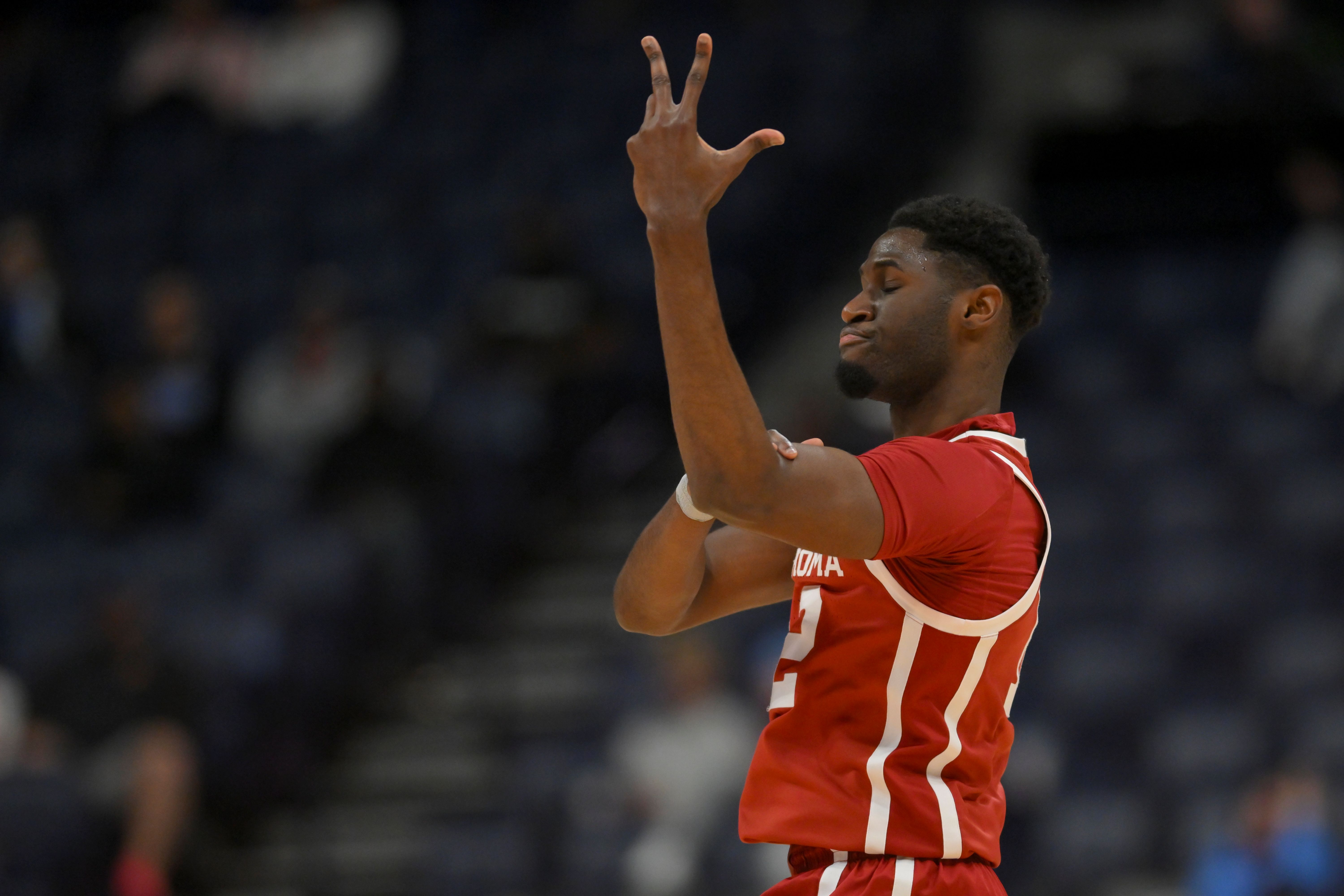 Oklahoma Sooners guard Jadon Jones reacts as we make our best Oklahoma vs. Colorado prediction.