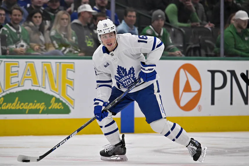 Toronto Maple Leafs right wing Mitch Marner skates against the Dallas Stars as we offer our Islanders vs. Maple Leafs prediction.