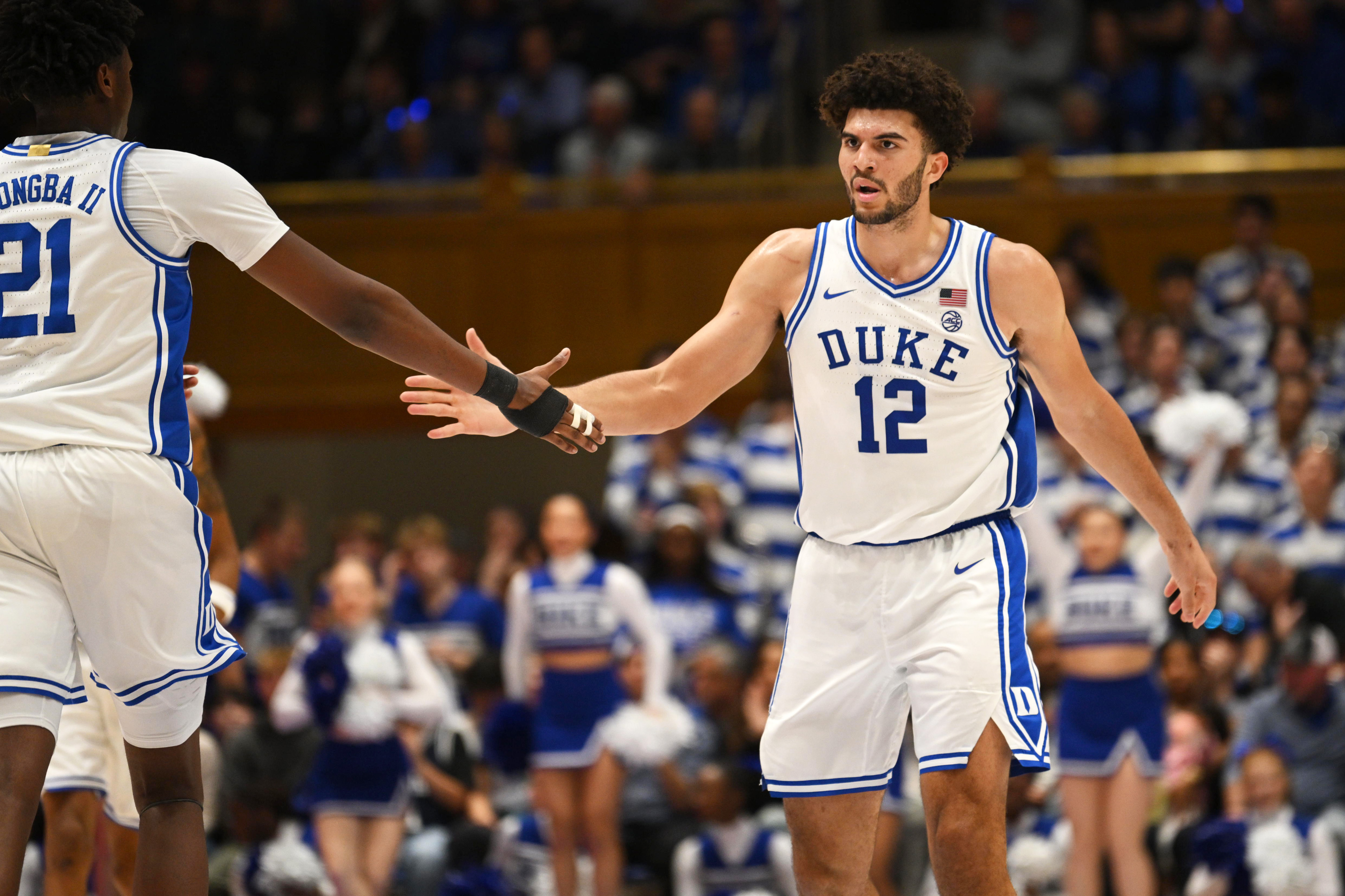 Duke's Cameron Boozer (12) has the Blue Devils as the No. 1 overall seed in our March Madness bracket predictions. 