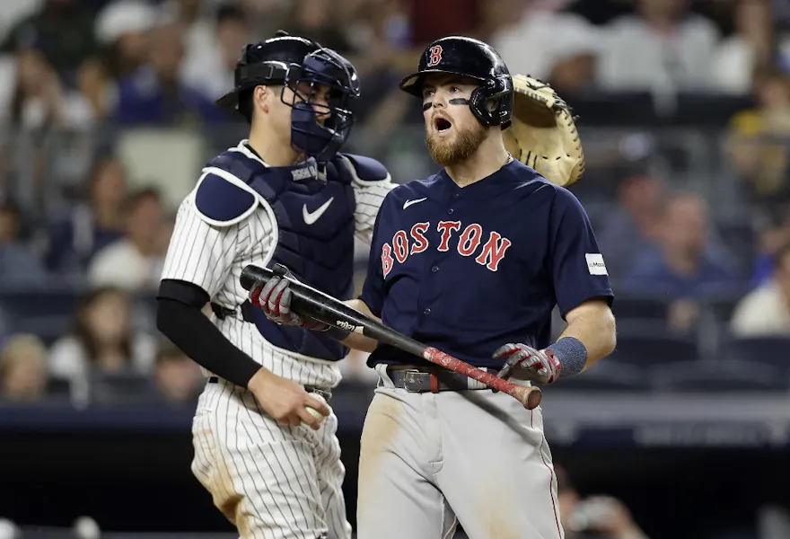 Christian Arroyo of the Boston Red Sox reacts after striking out during the sixth inning against the New York Yankees at Yankee Stadium. Jim McIsaac/Getty Images/AFP