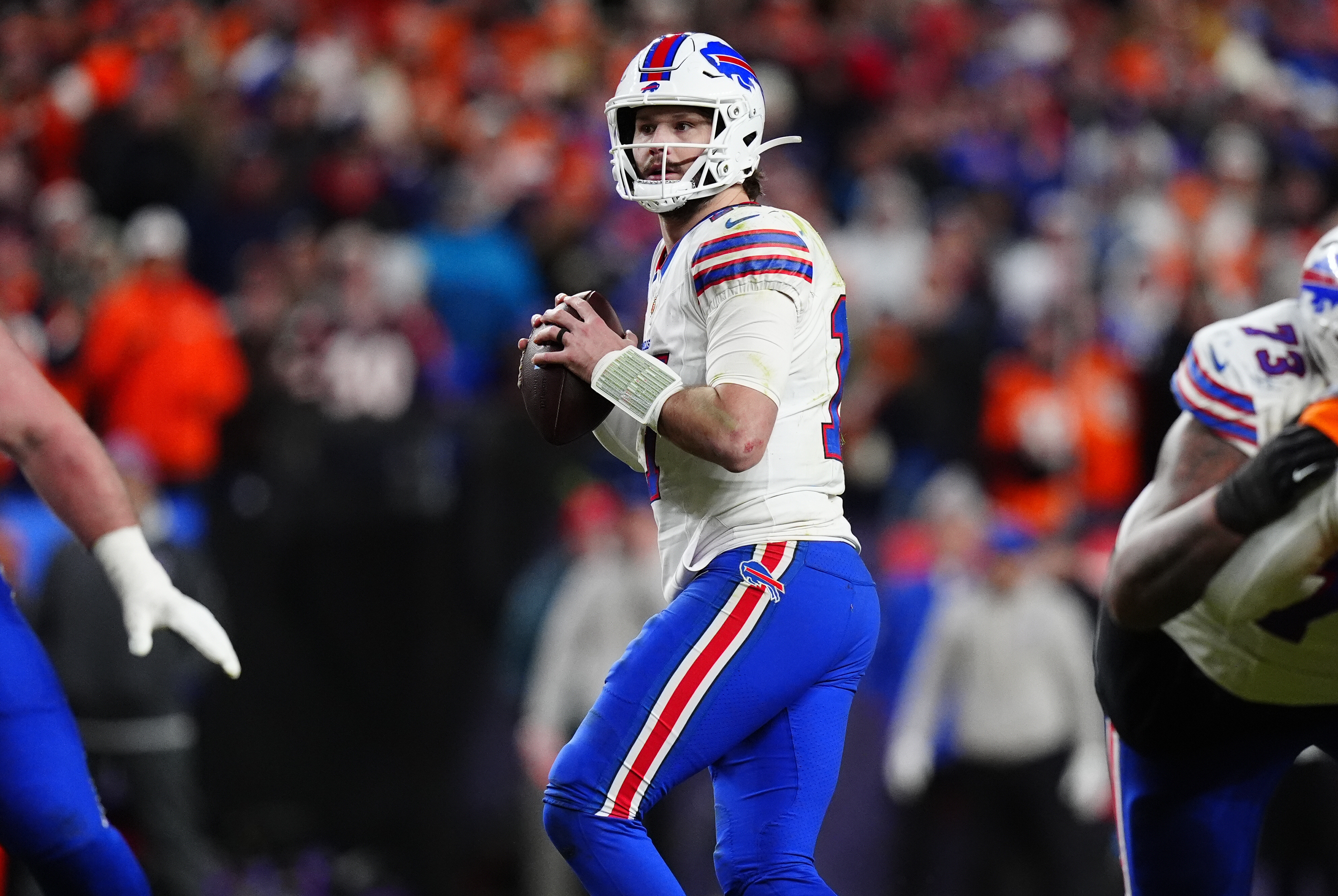 d: Buffalo Bills quarterback Josh Allen (17) drops to throw as we look at the NFL MVP odds for 2026-27