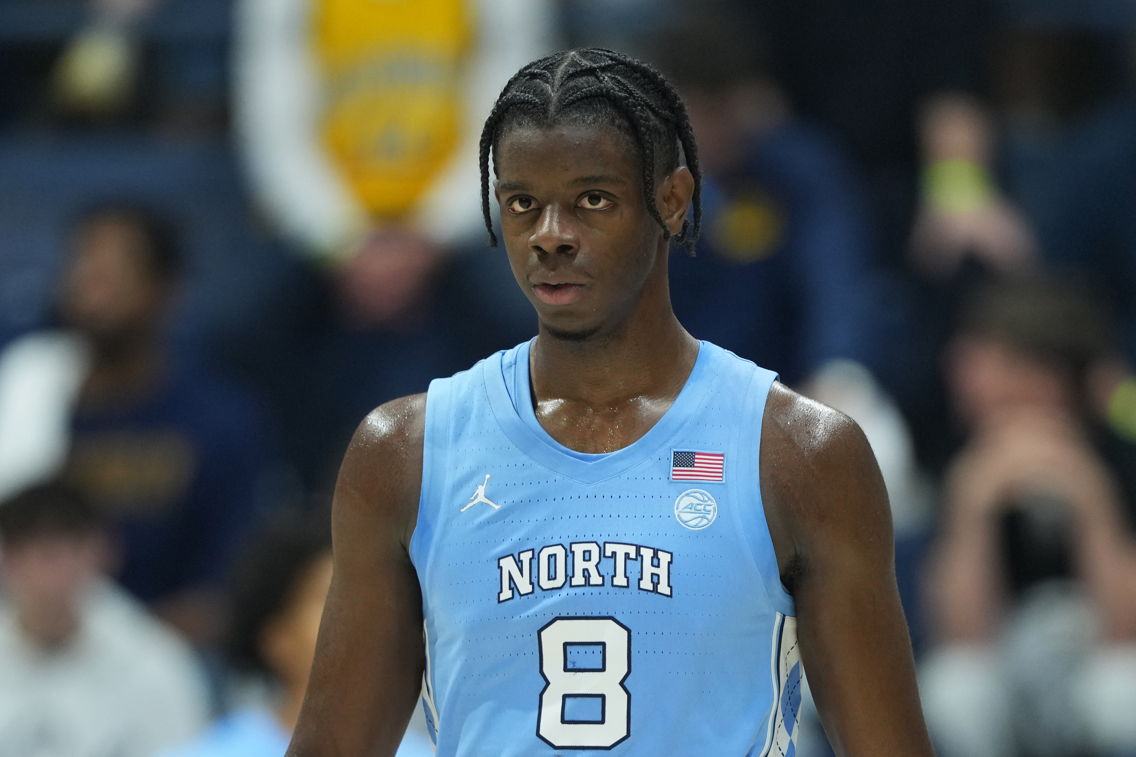 North Carolina Tar Heels forward Caleb Wilson (8) during the first half as we break down our College Basketball predictions & best bets today.