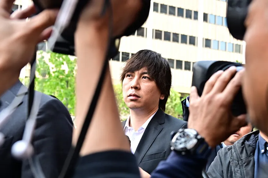 Ippei Mizuhara departs federal court after his arraignment in Los Angeles after pleading not guilty to bank and tax fraud in the wide-ranging sports betting case related to alleged theft from MLB superstar Shohei Ohtani.