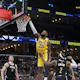 LeBron James #23 of the Los Angeles Lakers goes to the basket as we look at our Lakers vs. Pelicans player props