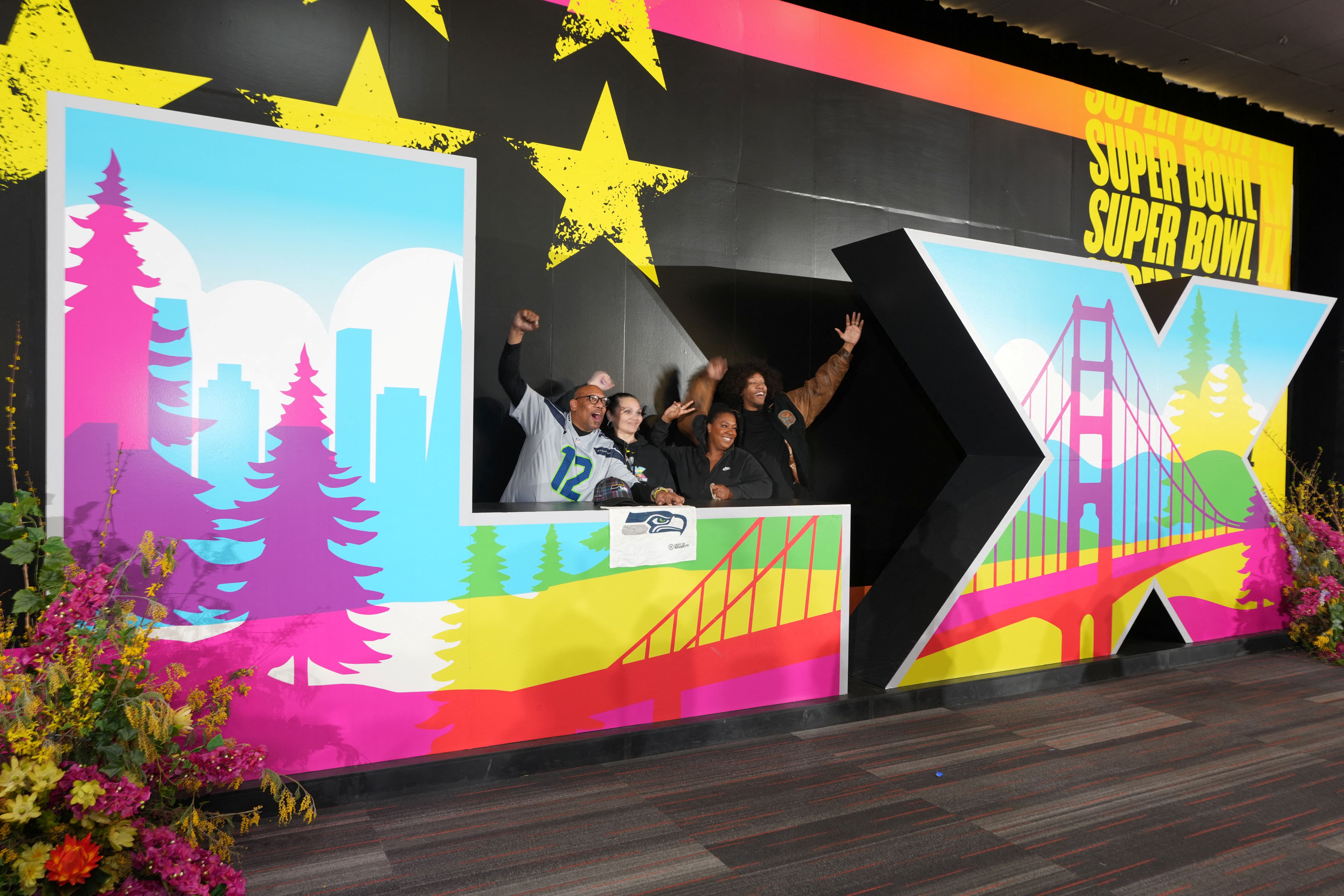 The Super Bowl 60 letters at the Super Bowl LX Experience at the Moscone Center. We break down all of the best Super Bowl stats and numbers to know for Seahawks vs. Patriots.