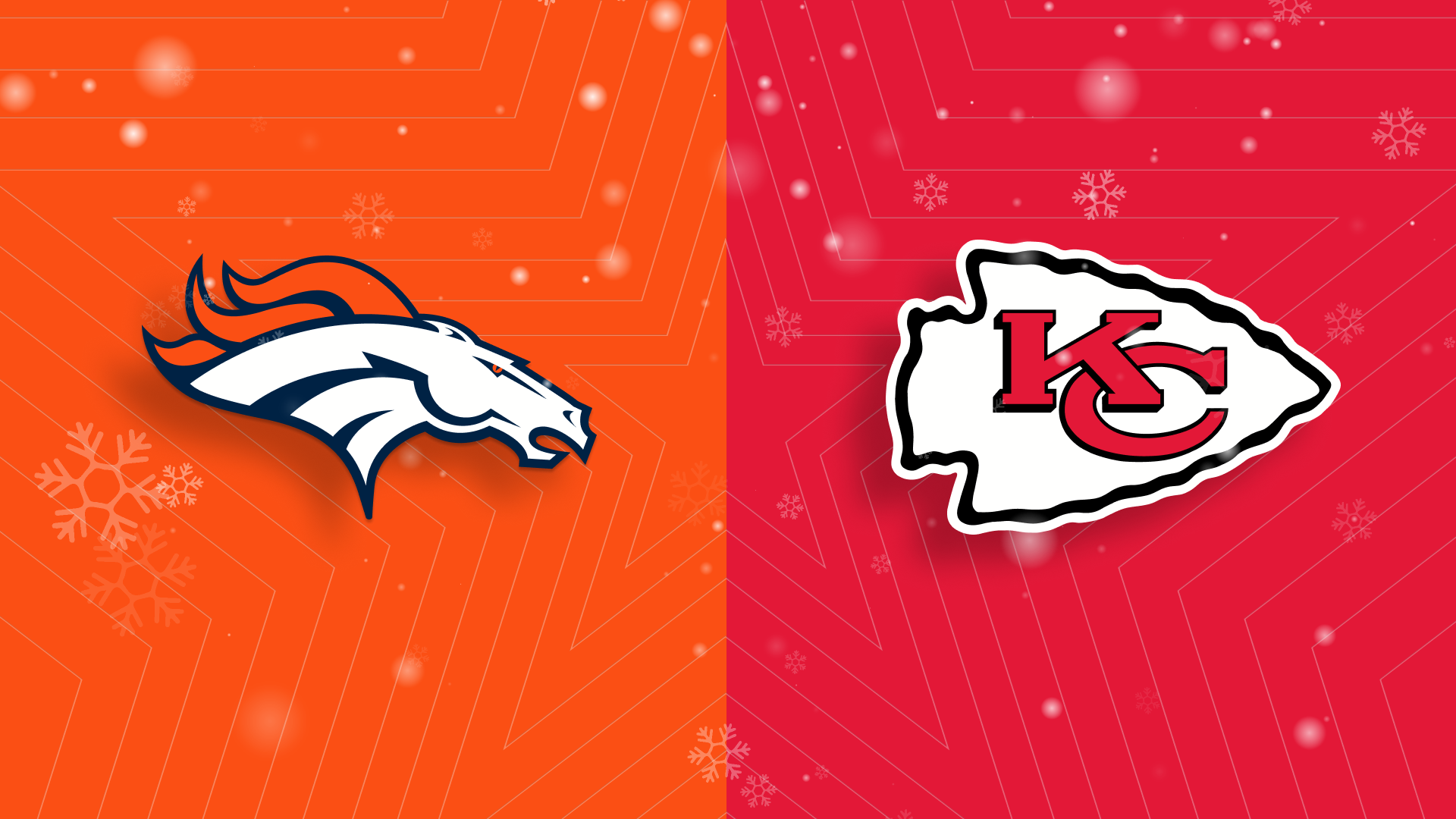 A custom image of the Denver Broncos vs. Kansas City Chiefs Christmas Day matchup as we look at our Broncos vs. Chiefs predictions