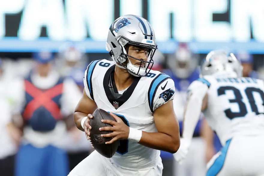 Bryce Young #9 of the Carolina Panthers features in our Lions vs. Panthers prediction.