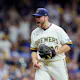Corbin Burnes #39 of the Milwaukee Brewers reacts as we look at the latest 2024 MLB Cy Young odds for the American and National Leagues after the Burnes trade from the Brewers to the Orioles.