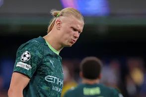 Erling Haaland stands and reacts to a play as we make our Premier League predictions for Matchweek 9