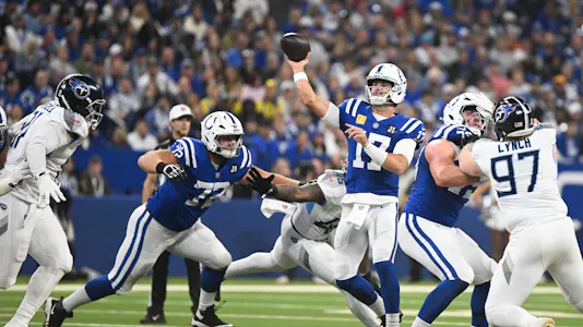 Daniel Jones throws a pass during the first quarter against the Tennessee Titans as we offer our NFL Clutch Factor Power Rankings 2025