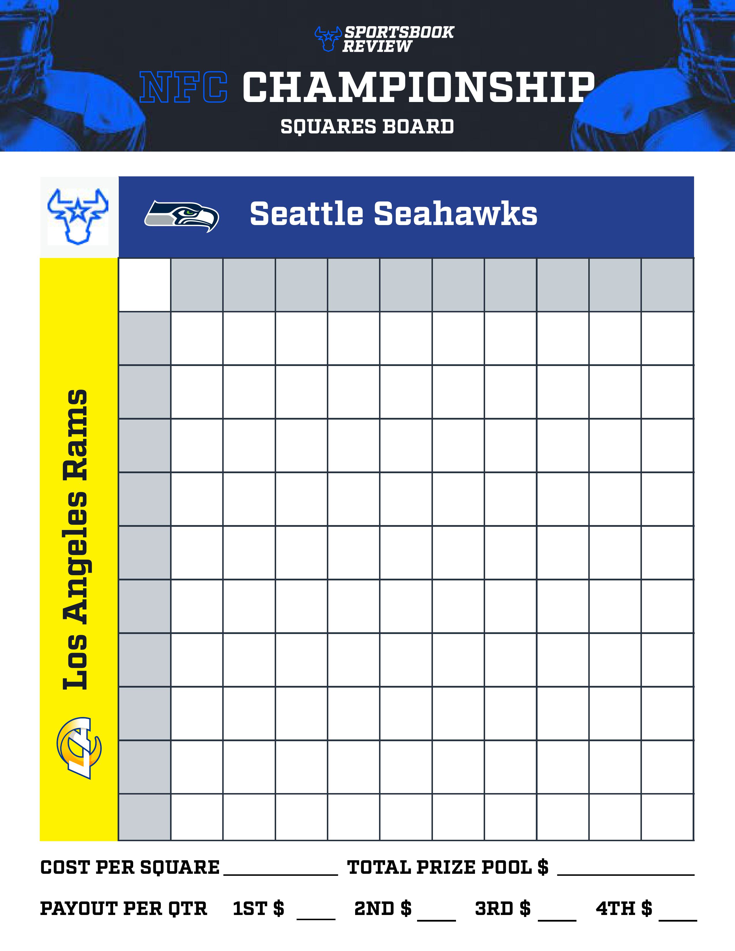Free, printable NFC Championship Game squares contest