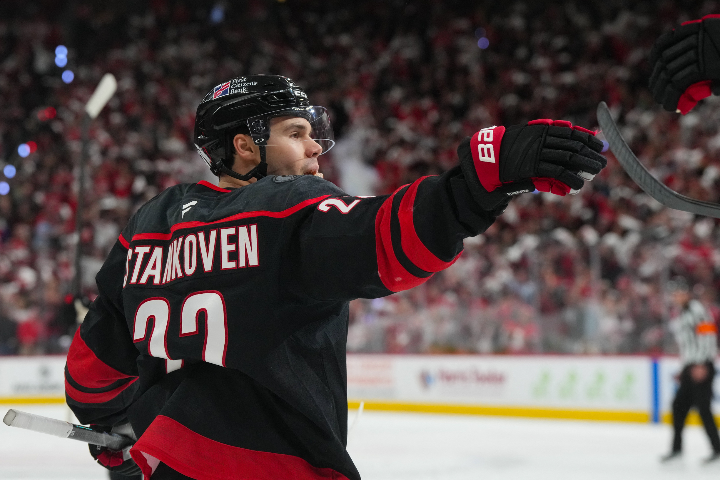 Logan Stankoven in action as we offer our NHL player props for Monday's playoff action.