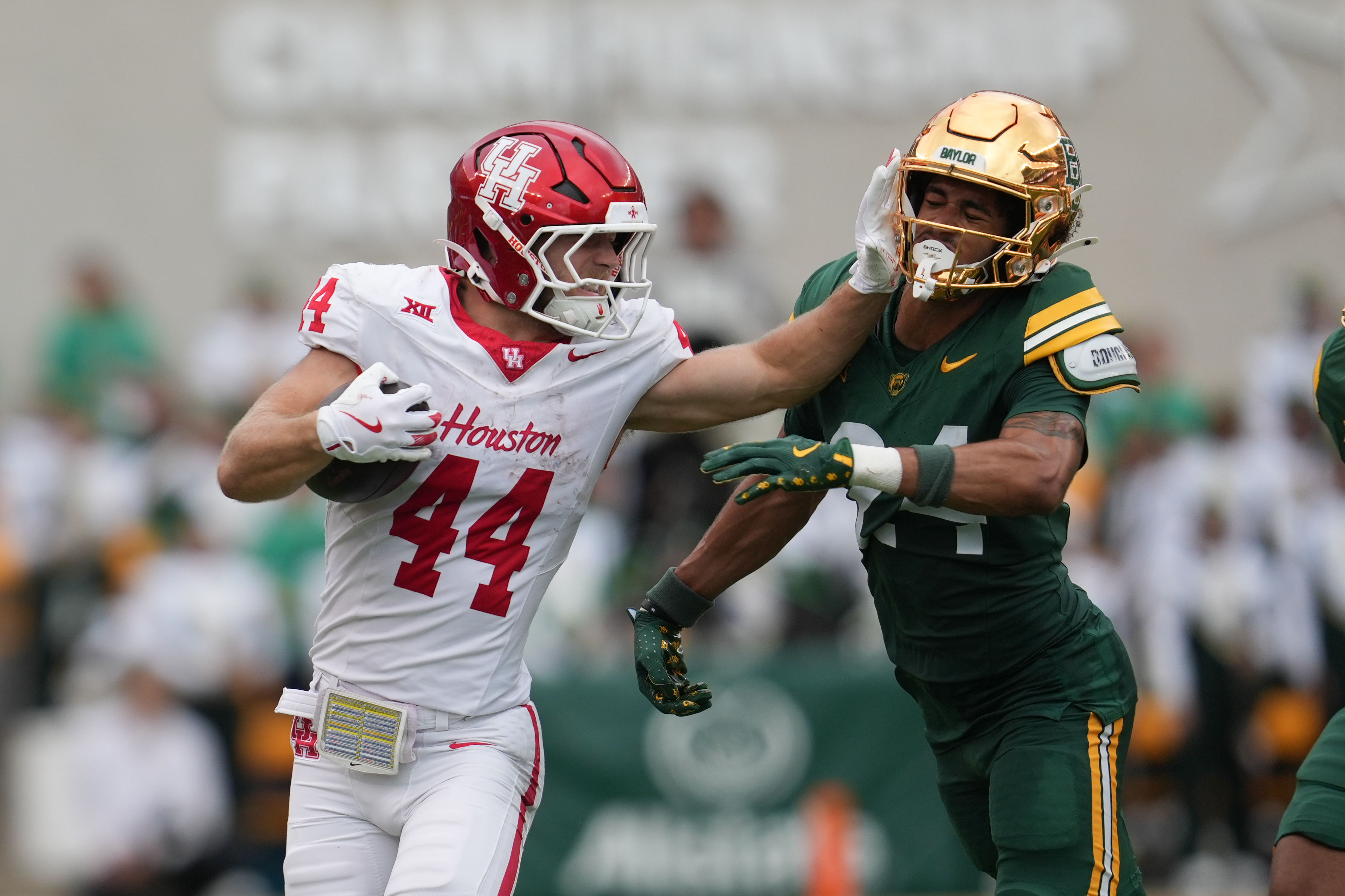 Houston running back Dean Connors (44) is the focus of our LSU vs. Houston predictions for the Texas Bowl. 