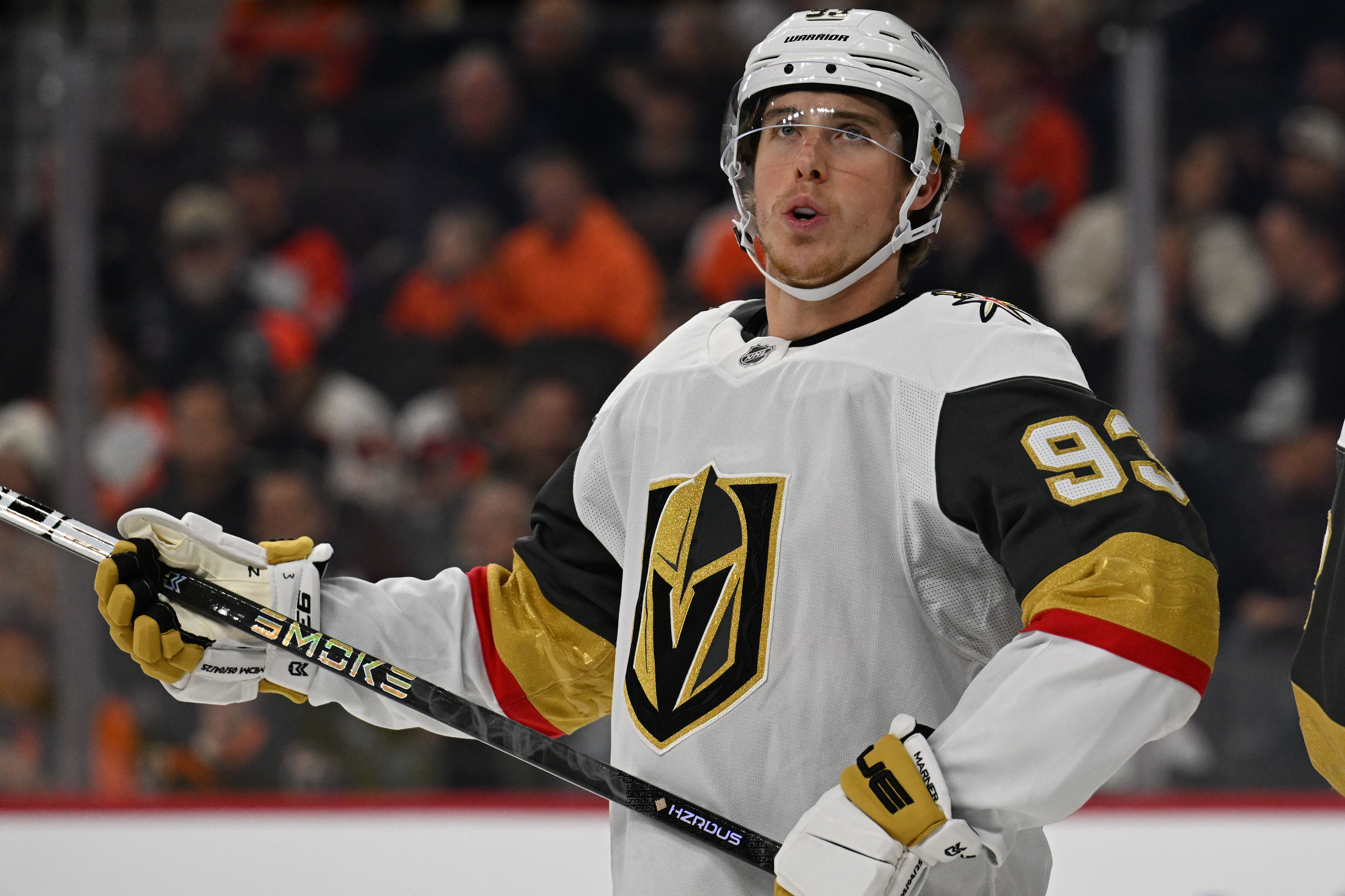 Vegas Golden Knights right wing Mitch Marner (93) as he is featured in our Avalanche vs. Golden Knights player props.